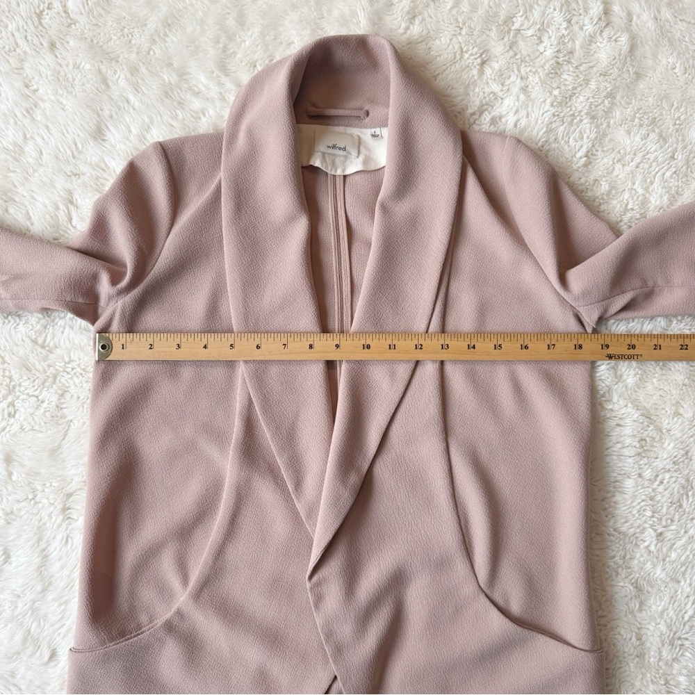 Wilfred Aritzia Woman Pastel Pink Open Blazer Jacket US0 Classic Preppy Office - Picture 4 of 7